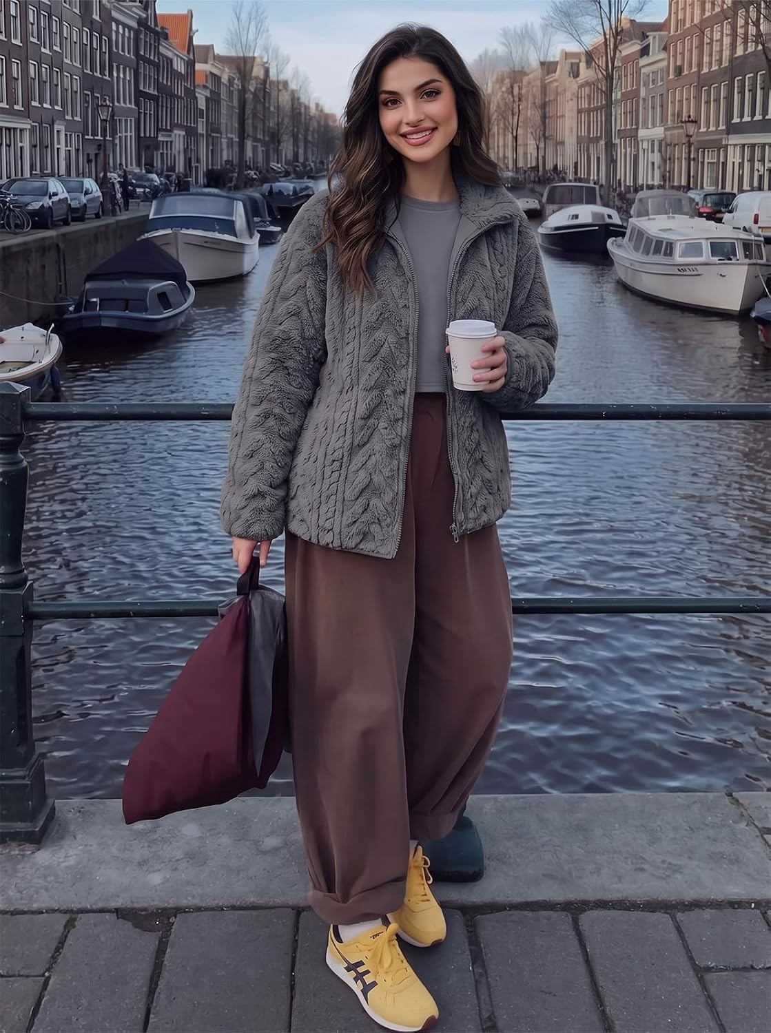 Thumbnail 2 de Dokotoo Women's Fleece Jacket with Zip Front, Stand Collar and Pockets