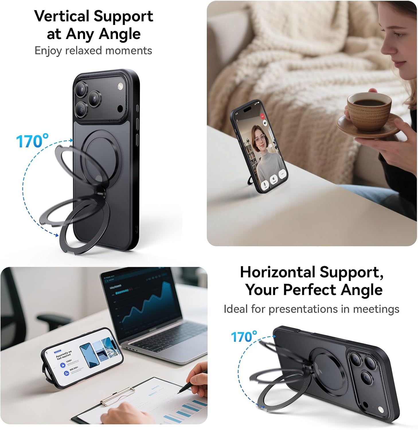 Detalle de Peerock 360° Spin Magnetic Stand for iPhone 17 Pro 6.3"