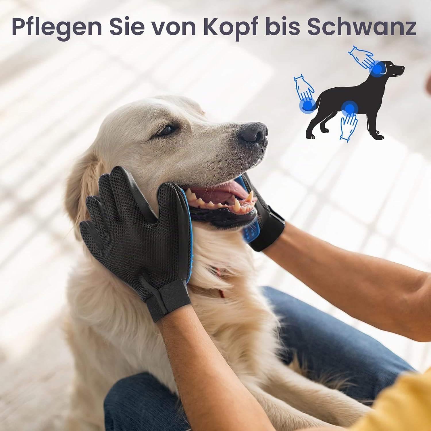 Thumbnail 3 de Haustierpflege-Handschuhe Katzenbürsten sanftes Haaren 1 Paar