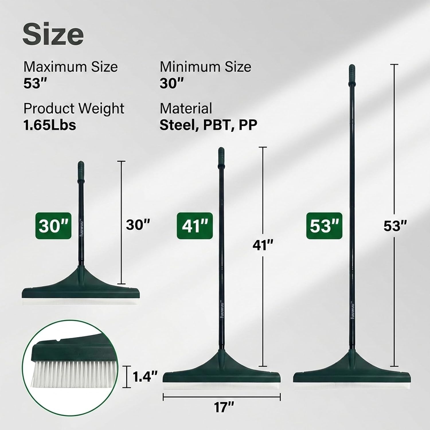 Thumbnail 1 de Fuuwuu Artificial Grass Brush with Long Handle — 140cm Turf Rake for Debris, Pet Hair and Cleaning