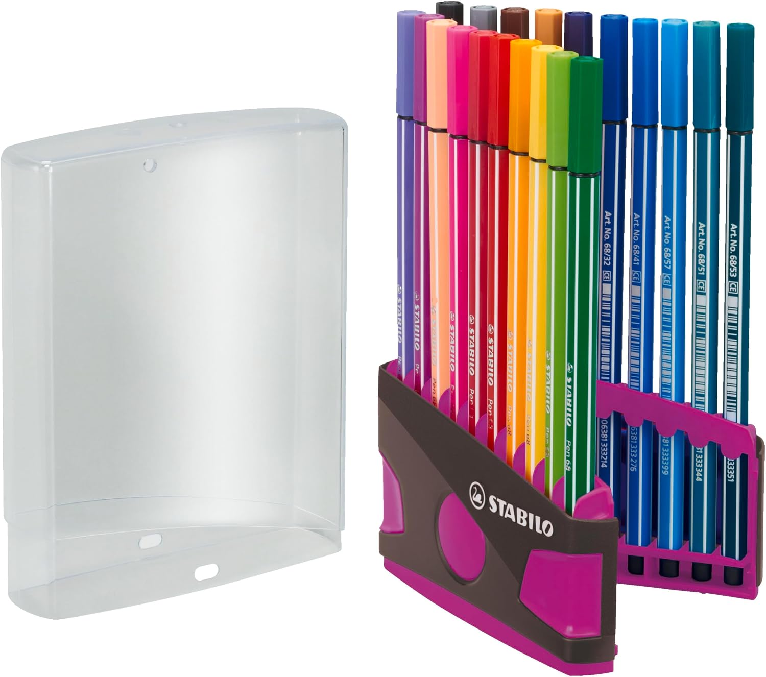 Detalle de STABILO Premium-Filzstift Pen 68 ColorParade – 20er Tischset in Anthrazit/Pink