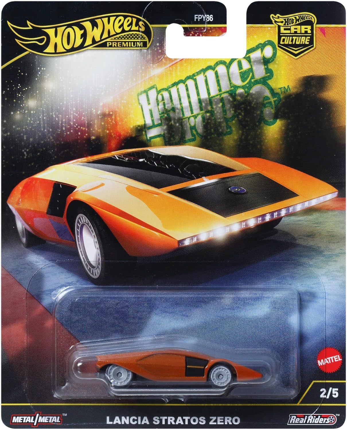 Thumbnail 5 de Hot Wheels Premium Car Culture Sammel-Spielzeugauto HRV77: Lancia Stratos Zero im Maßstab 1:64