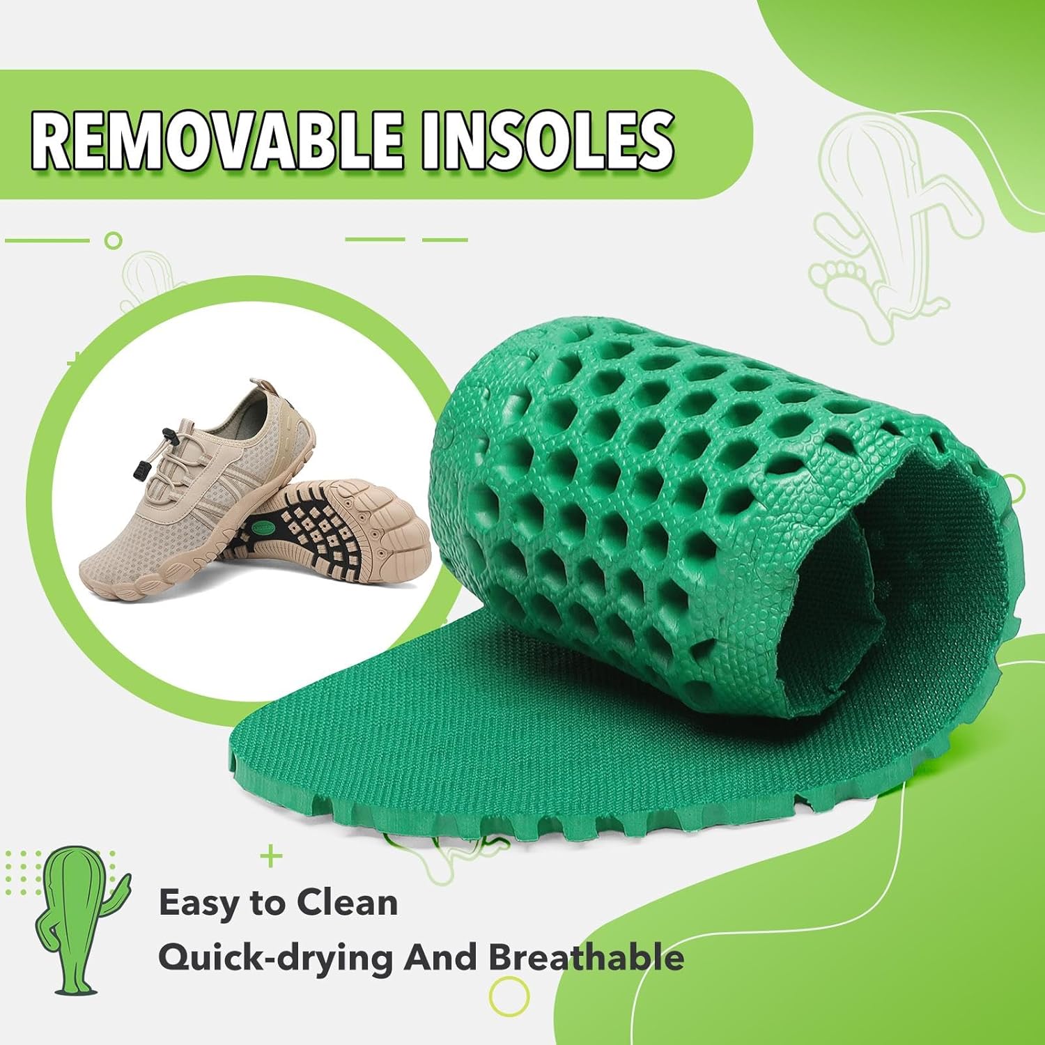 Thumbnail 6 de SAGUARO Unisex Barfuß Badeschuhe – rutschfeste, schnell trocknende Wasserschuhe mit Drainagelöchern, Größe 36–48