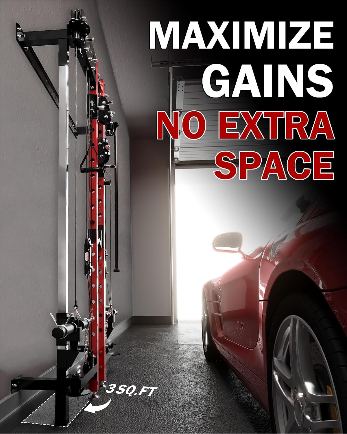 Detalle 2 de Mikolo Folding Squat Rack Wall-Mounted