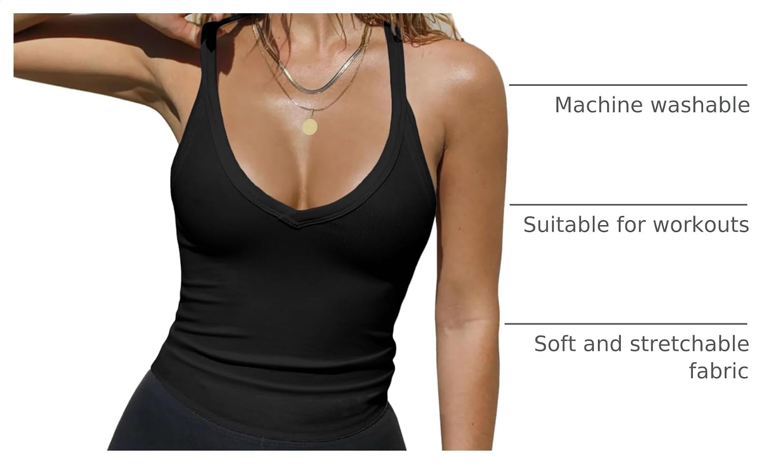 Detalle de iGENJUN Women's Racerback Tank Top: Soft, Stretchy Workout Crop for Summer 2026
