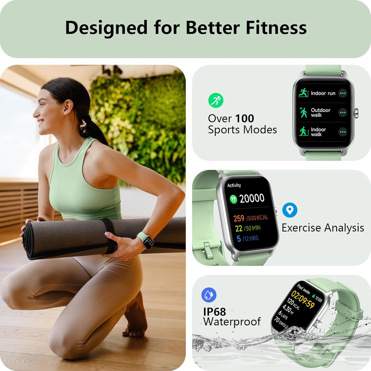 Thumbnail 4 de Yoever Smart Watch for Men & Women with Alexa Built-in, 1.8" HD Screen