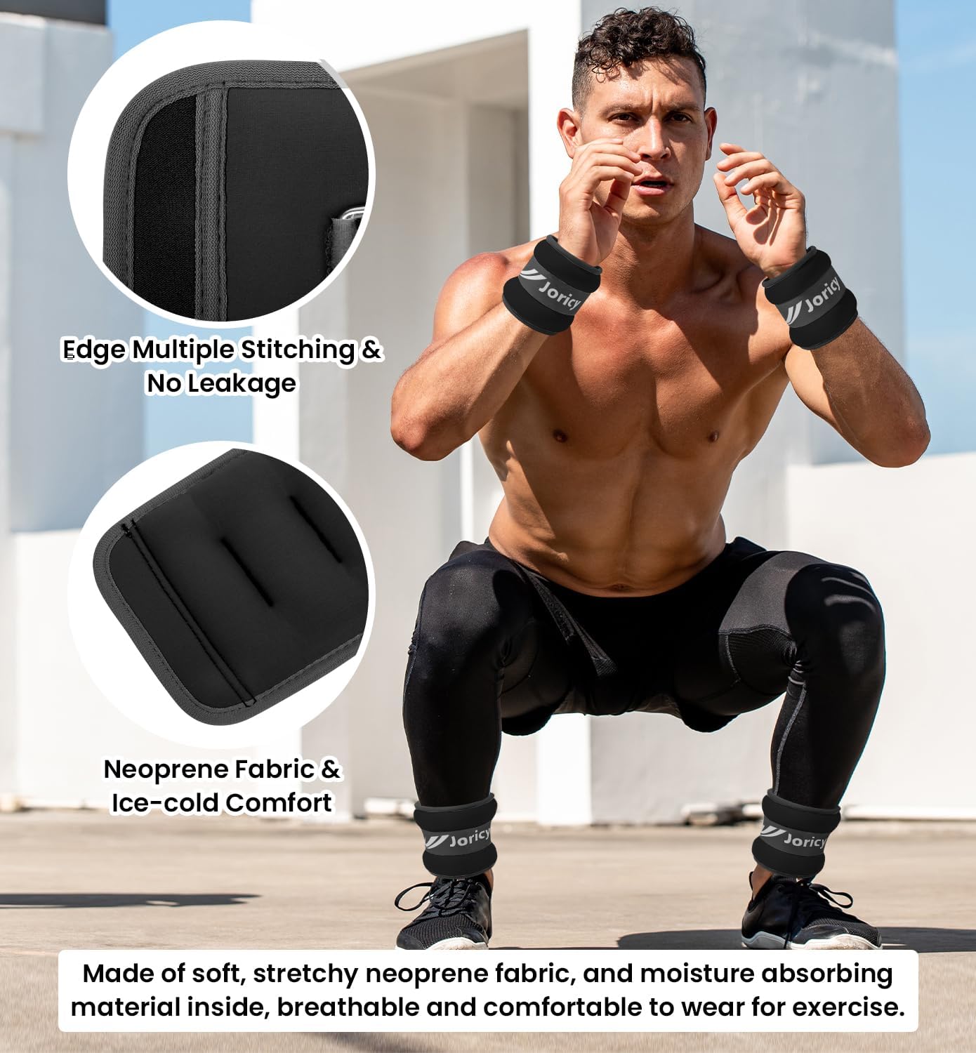Detalle de Adjustable Ankle Weights Pair (1/2/3/4/6/8/10/12/20 LBS) for Wrist, Leg, Arm & Rehab Workouts