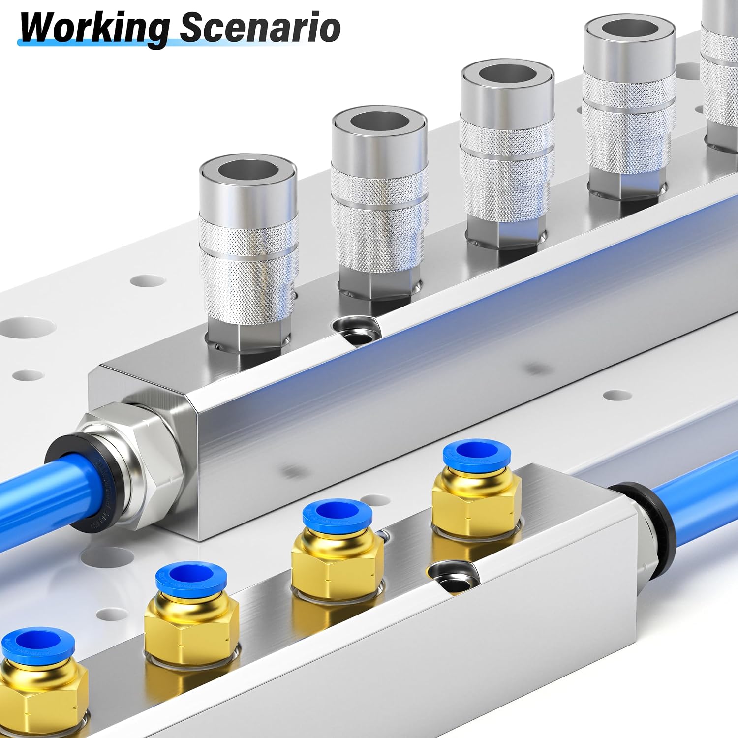 Thumbnail 3 de TAILONZ Silver 5-Way Aluminum Air Distribution Manifold