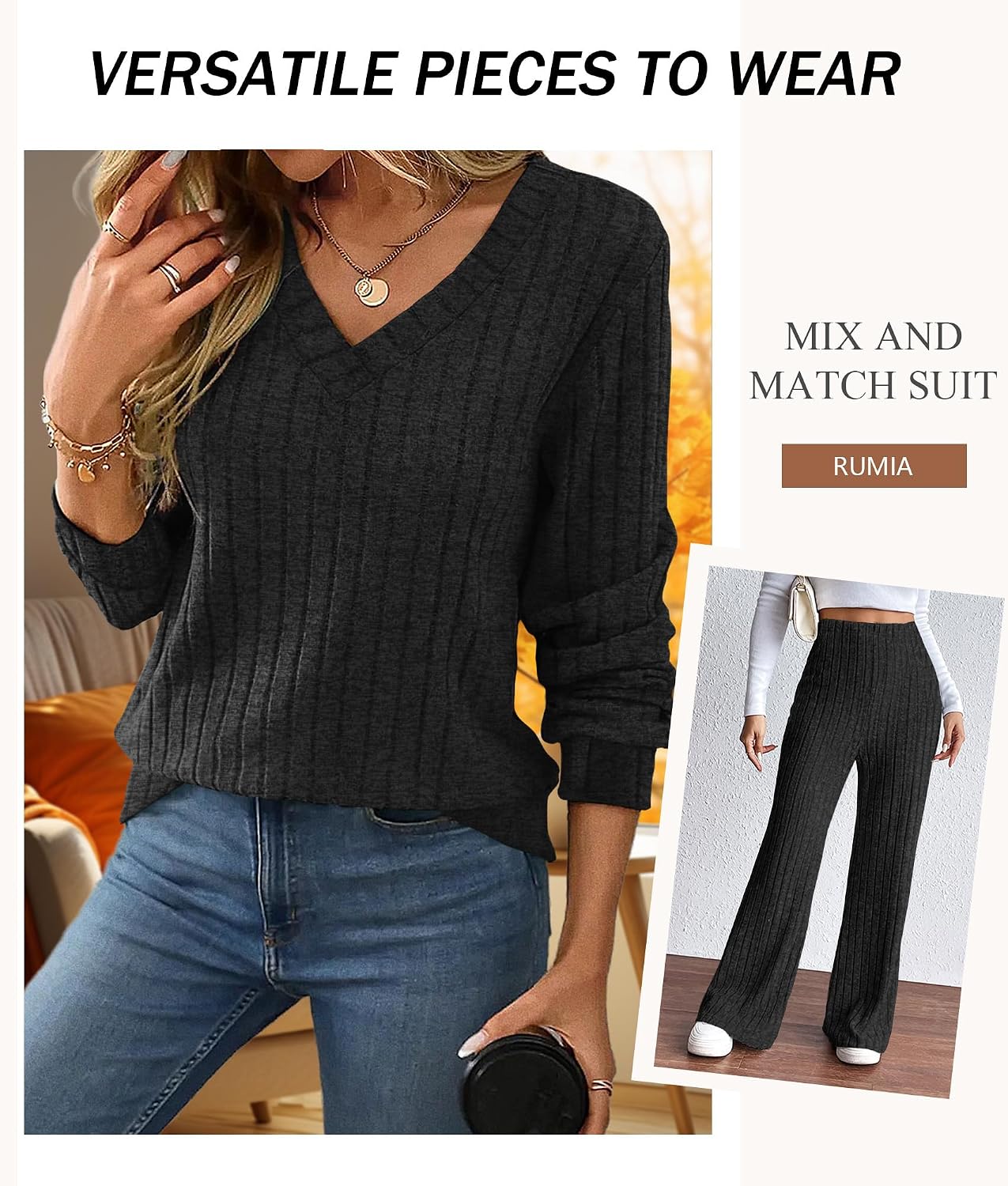 Thumbnail 2 de RUMIA Lounge Sets S-2XL cozy matching tracksuit for travel