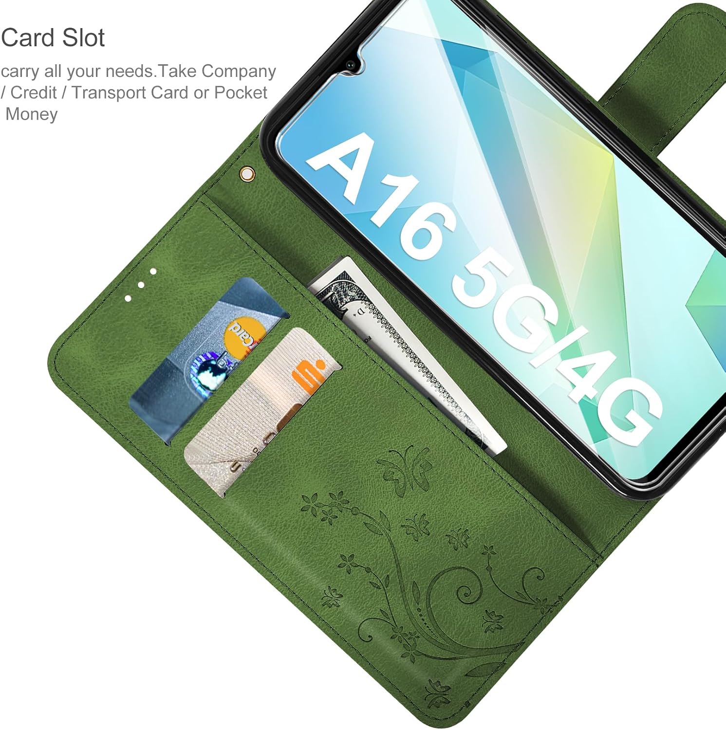 Thumbnail 1 de AROYI Wallet Case for Samsung Galaxy A16 5G/4G — PU Leather, Card Slots & Stand