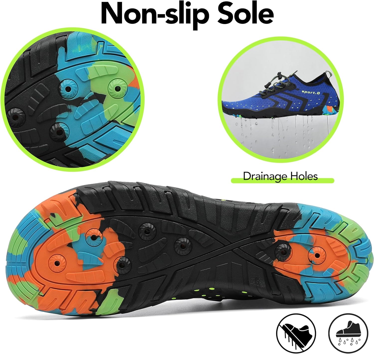 Detalle de SAGUARO Badeschuhe Strandschuhe Aquaschuhe – Wasserschuhe für Damen, Herren und Kinder (Gr. 35–48)