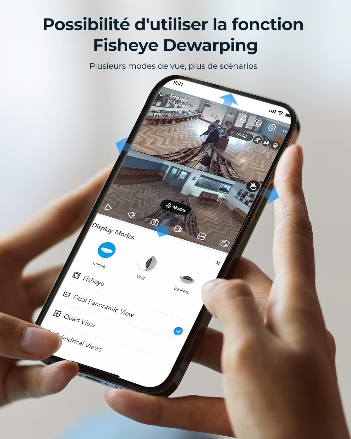 Thumbnail 3 de Reolink Caméra fisheye IP PoE 360° FE-P (intérieur, 6MP) avec détection de personnes et audio bidirectionnel
