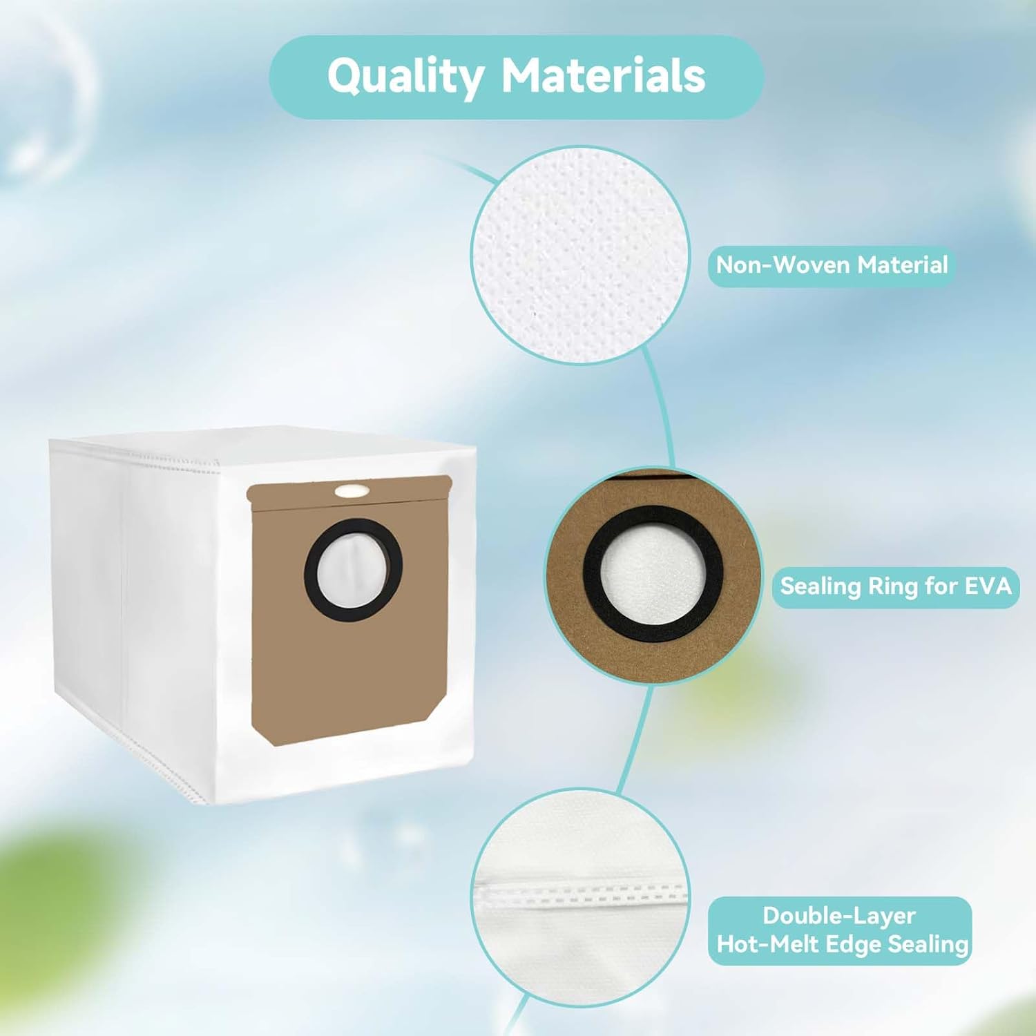 Detalle 2 de WAIKAS 6 Pack L60 Dust Bags for Eufy L60 Hybrid and L50 SES Robot Vacuum Cleaner