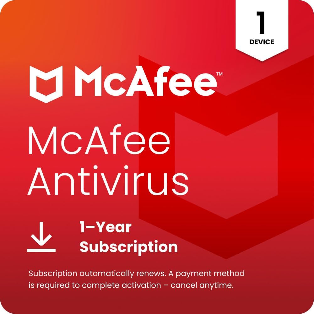 Detalle de McAfee AntiVirus Virus Protection Software 2026 for 1 PC | Auto-Renews