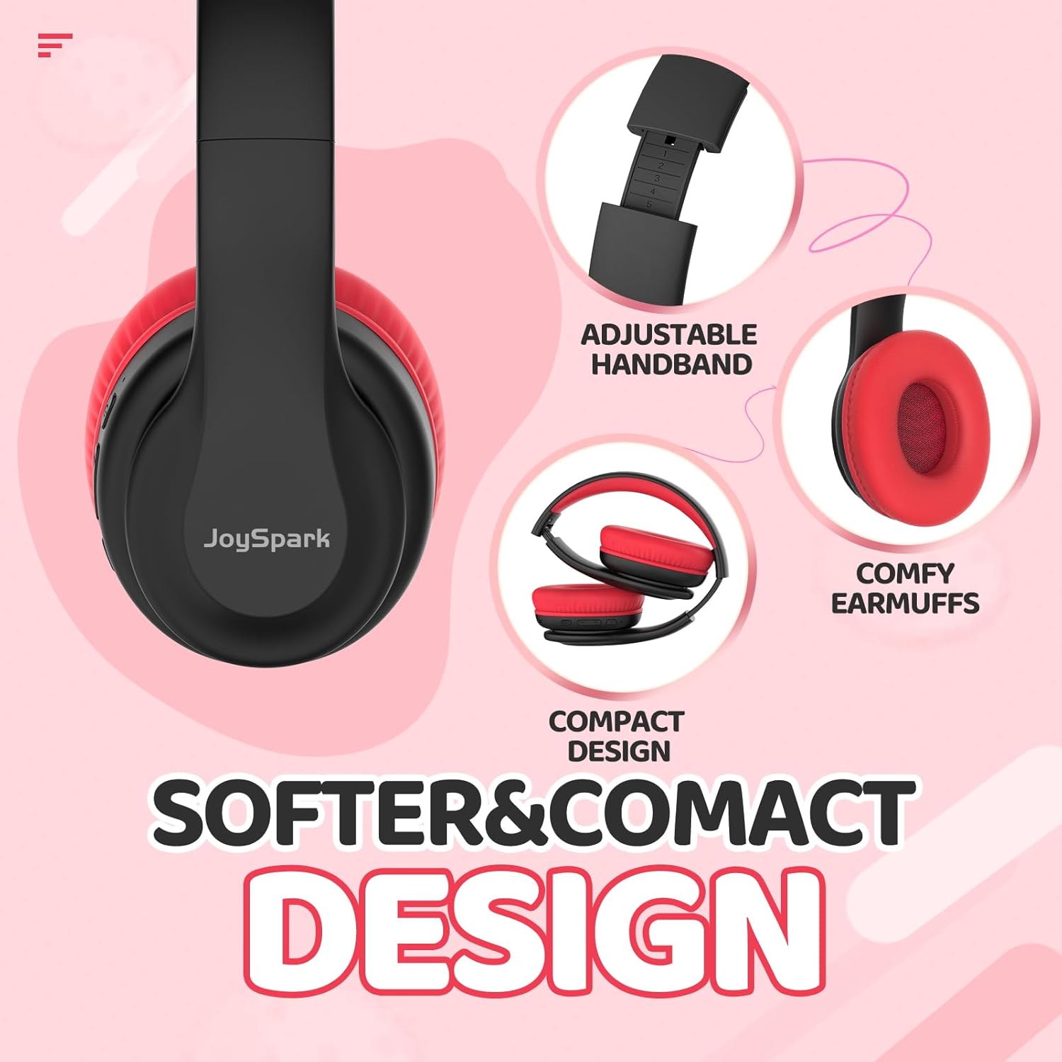 Thumbnail 2 de JoySpark Kids Bluetooth Headphones: Lightweight, Safe Volume & Long Battery Life