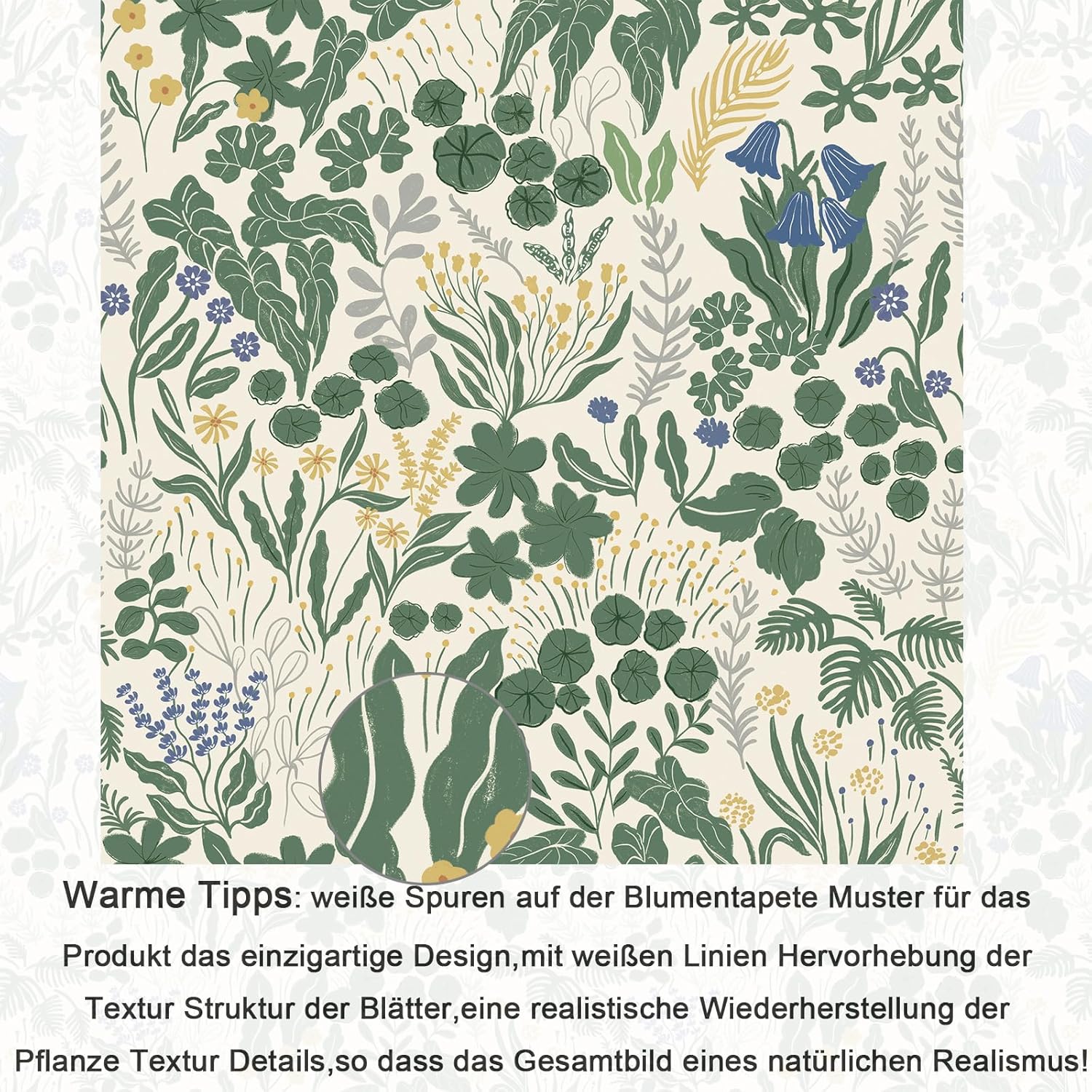 Thumbnail 6 de CiCiwind Selbstklebende Tapete Gelb 44 cm × 10 m – wasserfest, abnehmbar, Blumenmuster