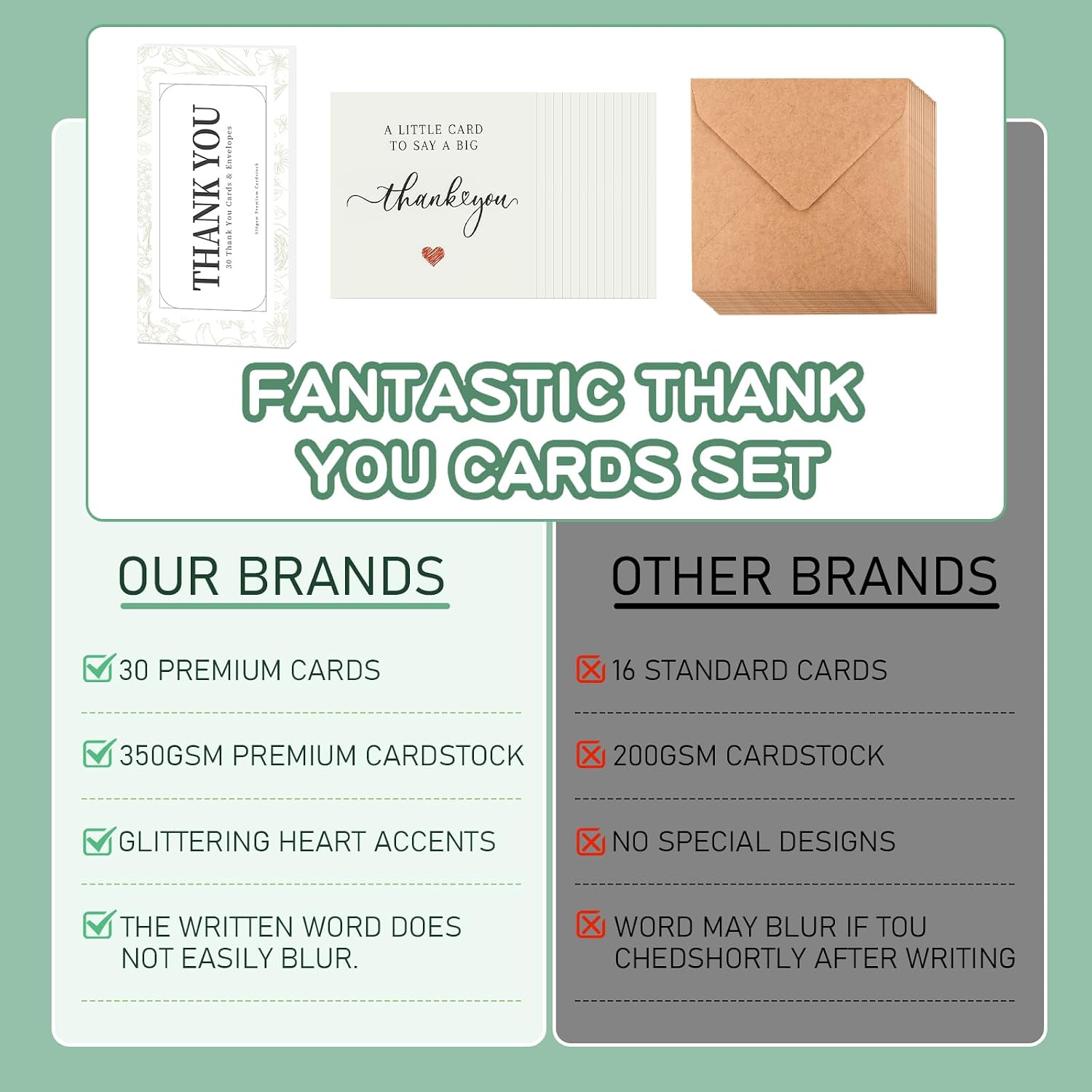 Thumbnail 4 de Thank You Cards Multipack 350GSM with Envelopes