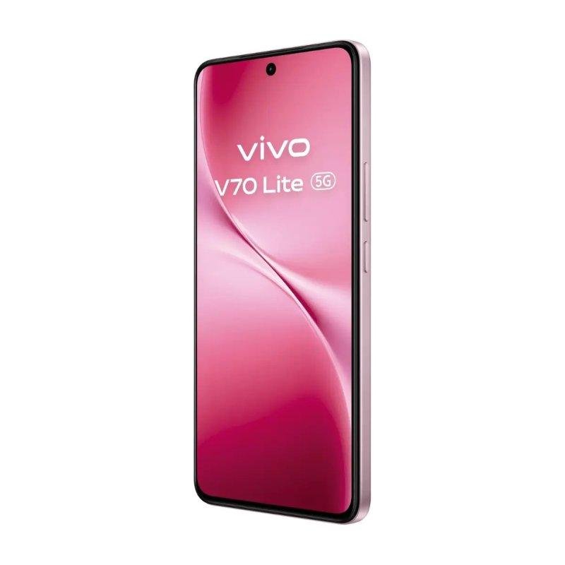 Detalle de Vivo V70 Lite 5G 6GB/256GB, 6.77" Rosa — batería, AMOLED y carga ultrarrápida