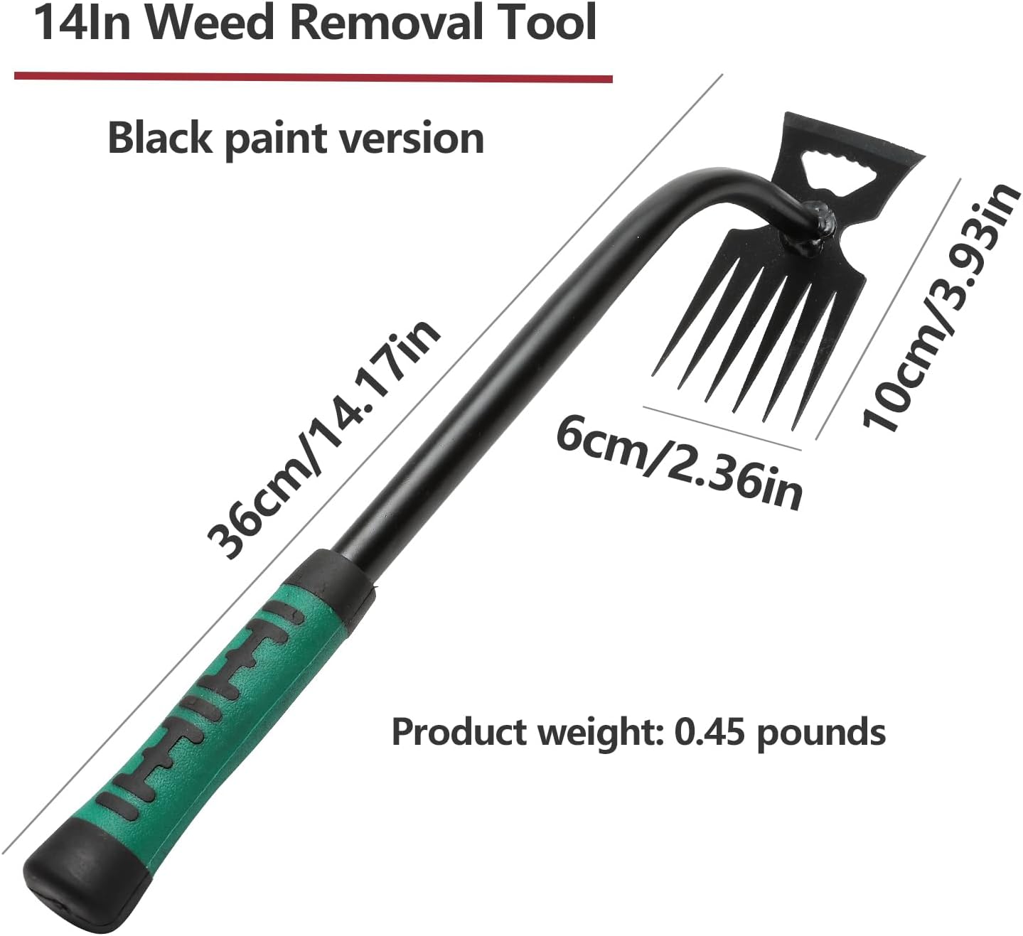 Detalle 2 de Rngeo Gardening Hand Weeder Set, 6-Tine Manganese Steel, 2-Pack
