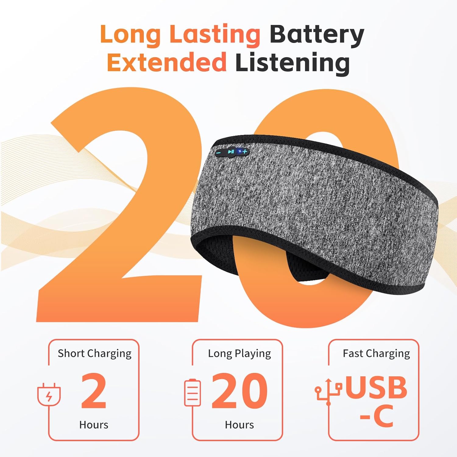 Detalle 2 de Sleep Headphones Headband 20H Playtime