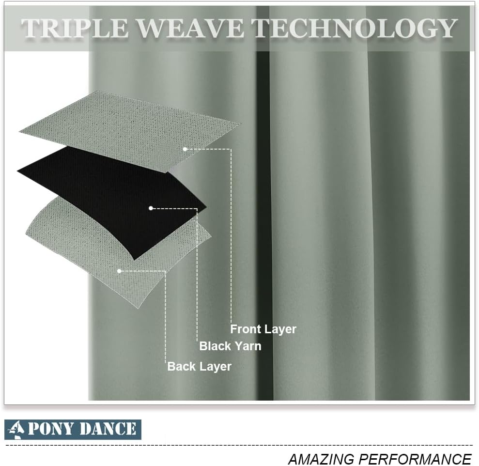 Thumbnail 4 de PONY DANCE Sage Blackout Curtains