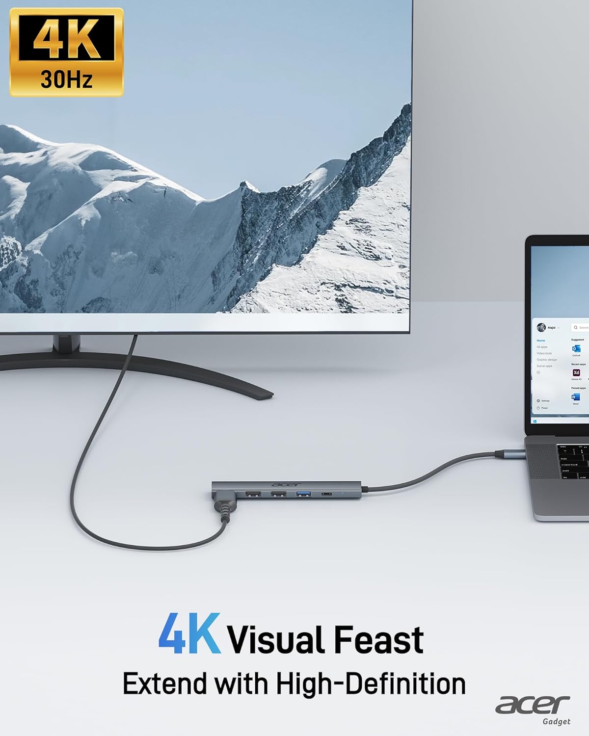 Thumbnail 2 de Acer USB-C Hub with HDMI 4K (5-in-1) and 100W Power Delivery