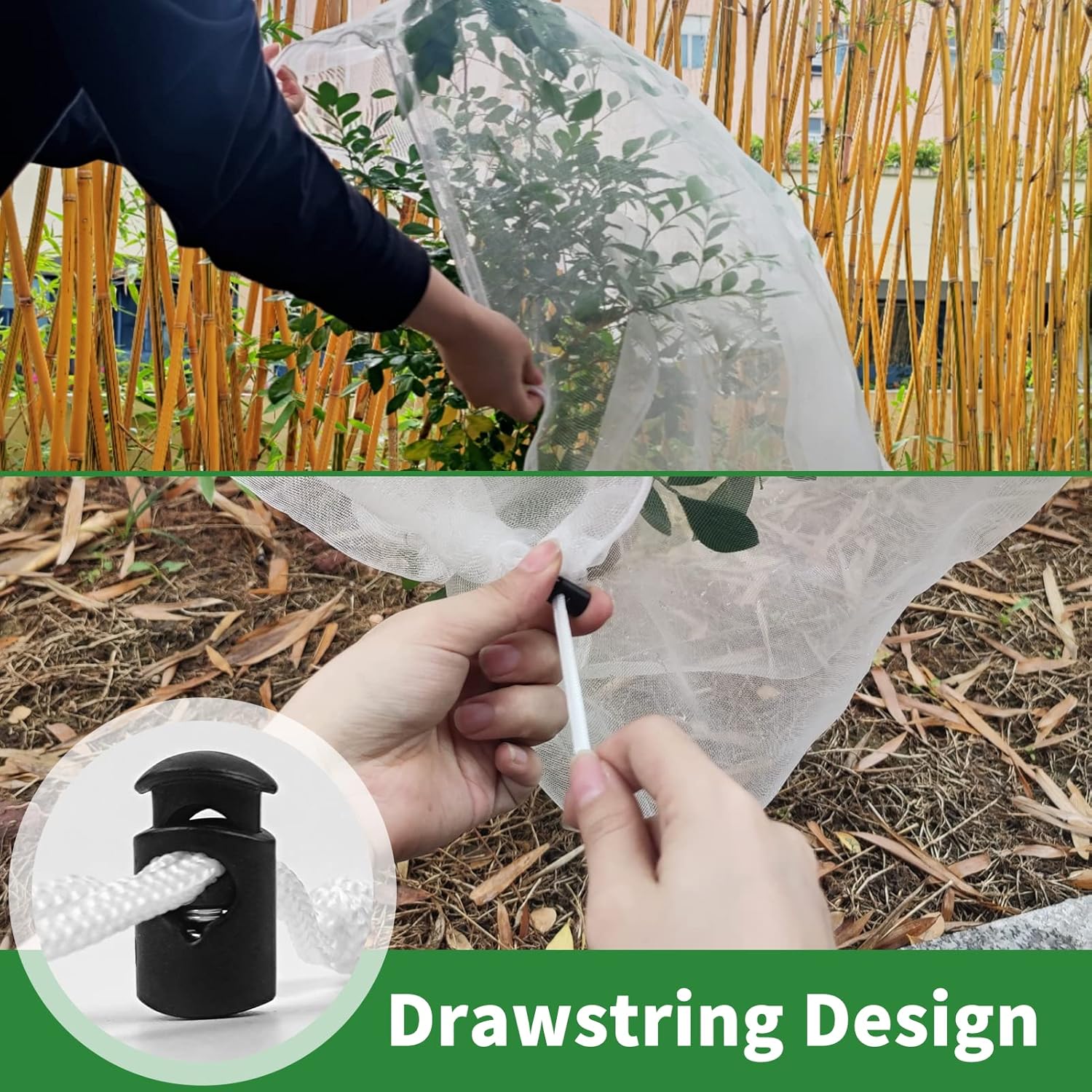 Thumbnail 6 de Evoio Fruit Tree Protection With Drawstring - 4 Pack Plant Mesh, 120 x 140 cm