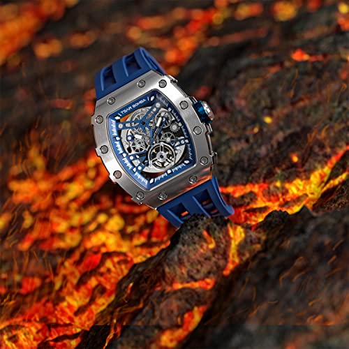 Detalle de TSAR BOMBA Mens Watch UK Luxury Automatic – Tonneau, Sapphire Glass, 50m Water Resistant, Miyota Movement