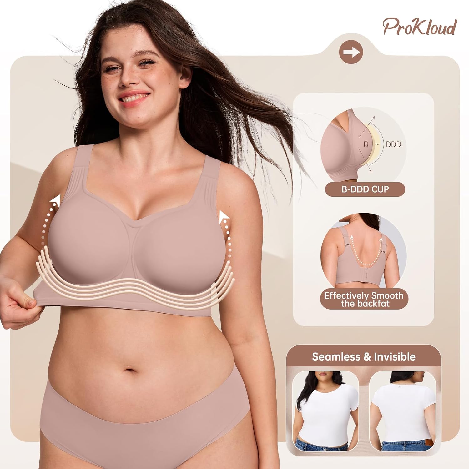 Detalle 2 de ProKloud Jelly Bras Wireless Full Coverage 5XL