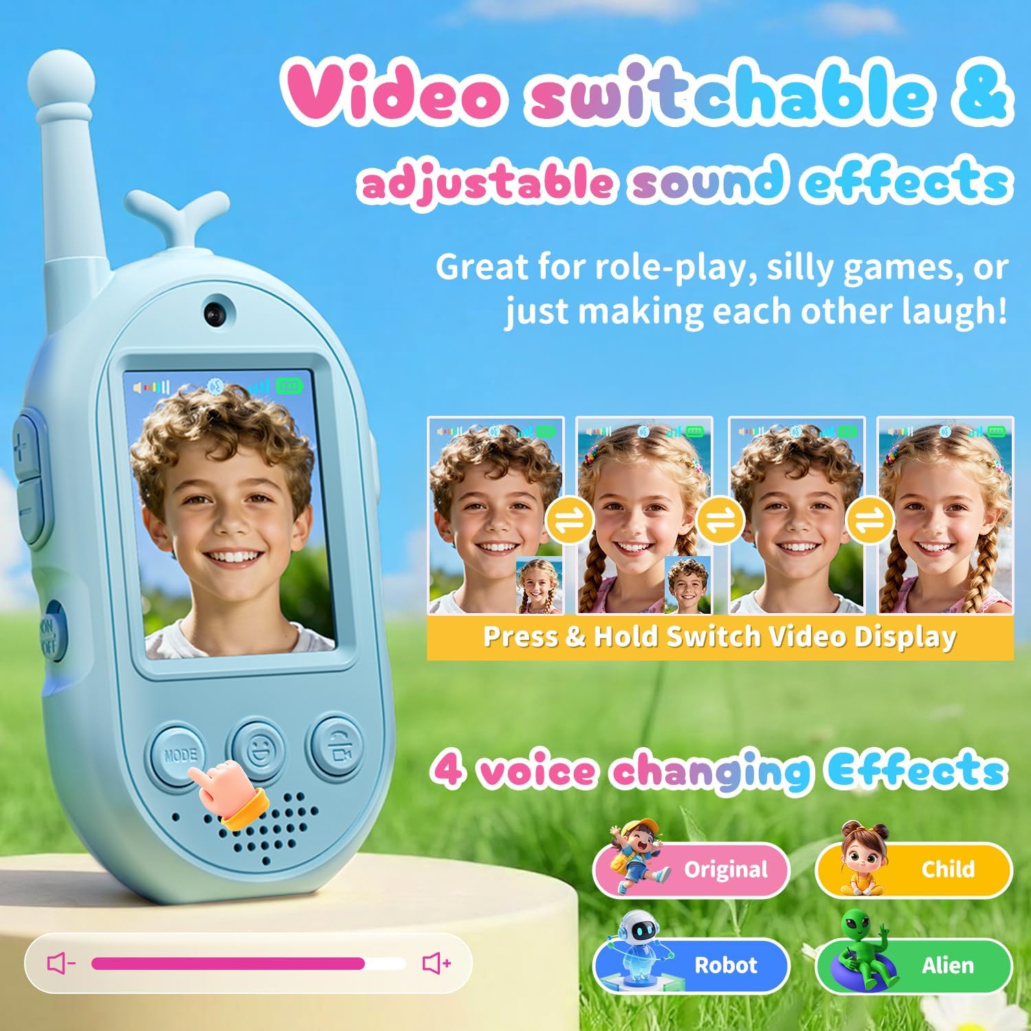 Thumbnail 6 de Video Walkie Talkies for Kids, 2-Pack