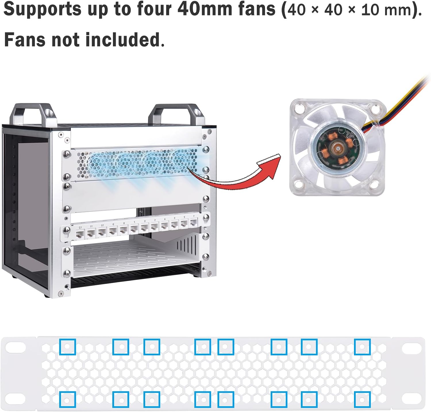 Thumbnail 2 de GeeekPi 10 inch 1U Vented Blank Panel for DeskPi RackMate and 10-inch Cabinets