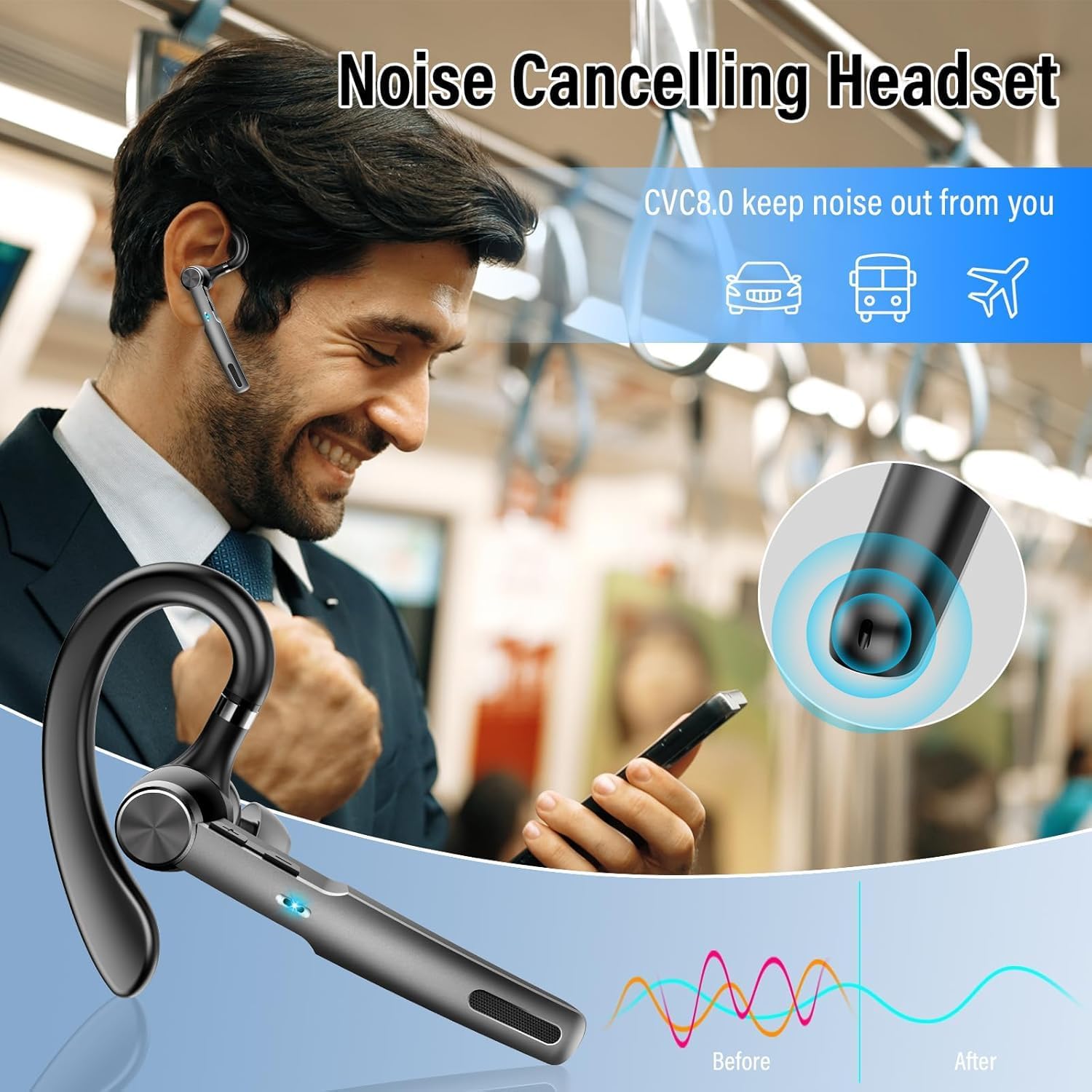 Thumbnail 4 de Bluetooth Headset V5.4 60H Car Kit