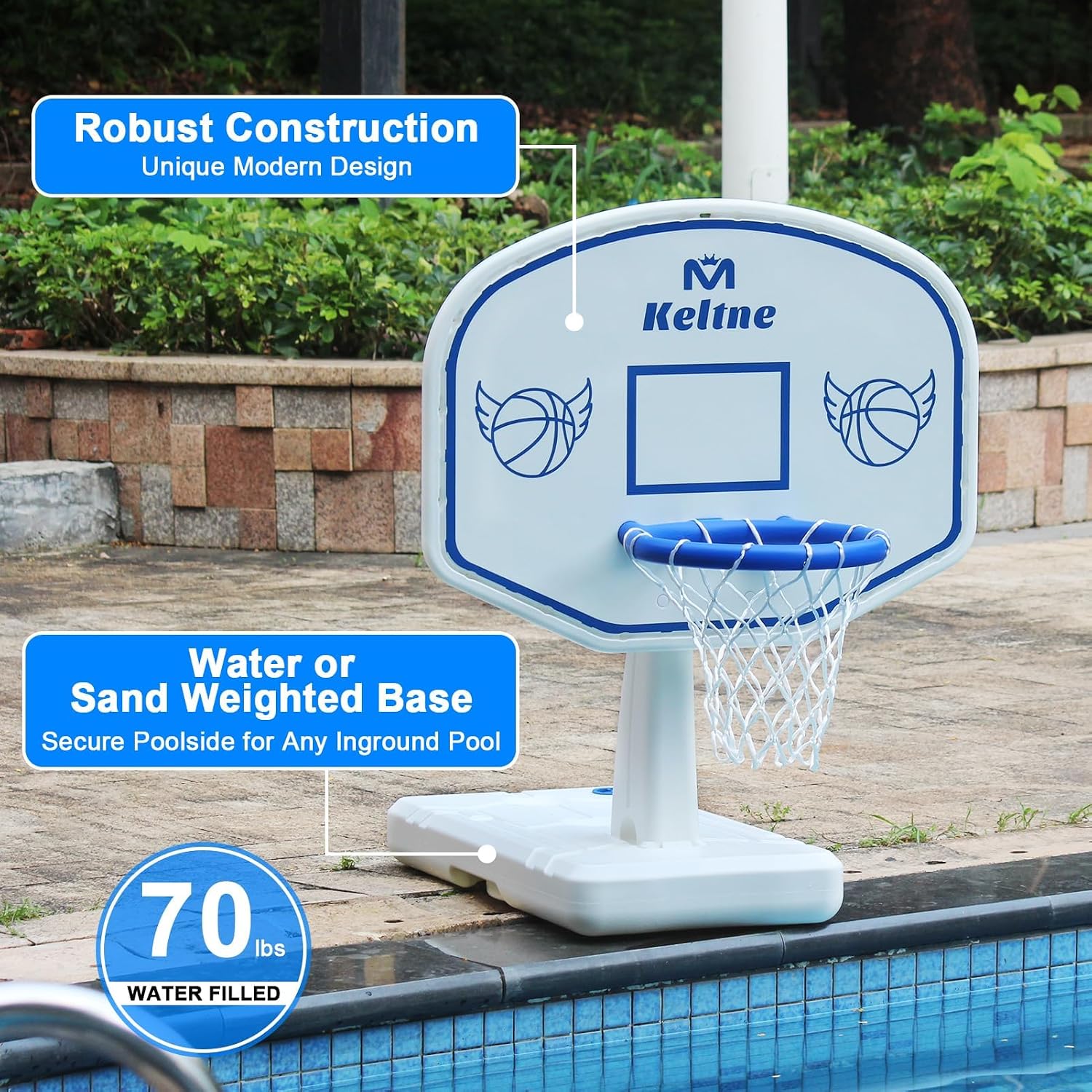 Thumbnail 6 de Pool Basketball Hoop: Oversized 34" x 34" x 42.2" Water Basketball Game for Pool or Deck