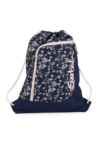 Detalle de Satch Bloomy Breeze Gym Bag Dunkelblau – robuster Sportbeutel aus recycelten PET-Flaschen