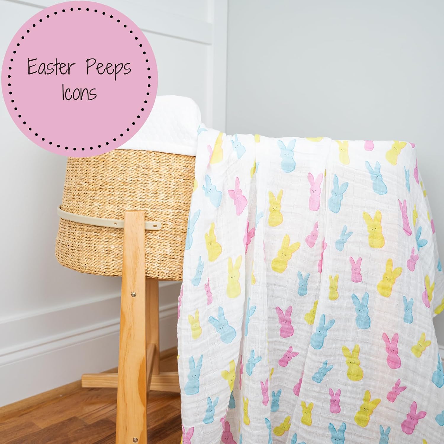 Detalle 2 de LollyBanks Muslin Swaddle Blanket 47 x 47 in