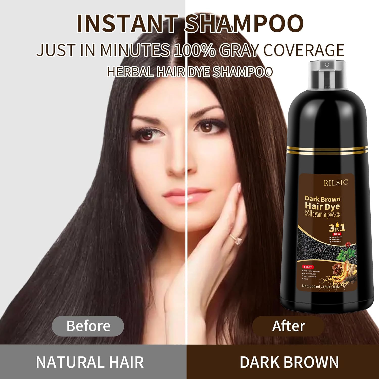 Thumbnail 4 de GFEUGS Haarfarbe Kastanienbraun Haarfärbeshampoo