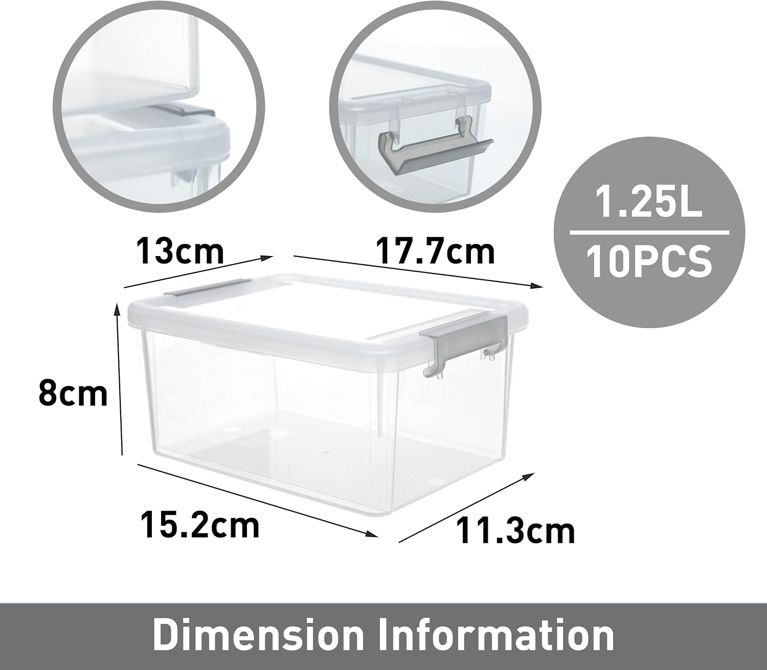 Detalle 2 de Citylife 10 Pack Storage Boxes 1.25L