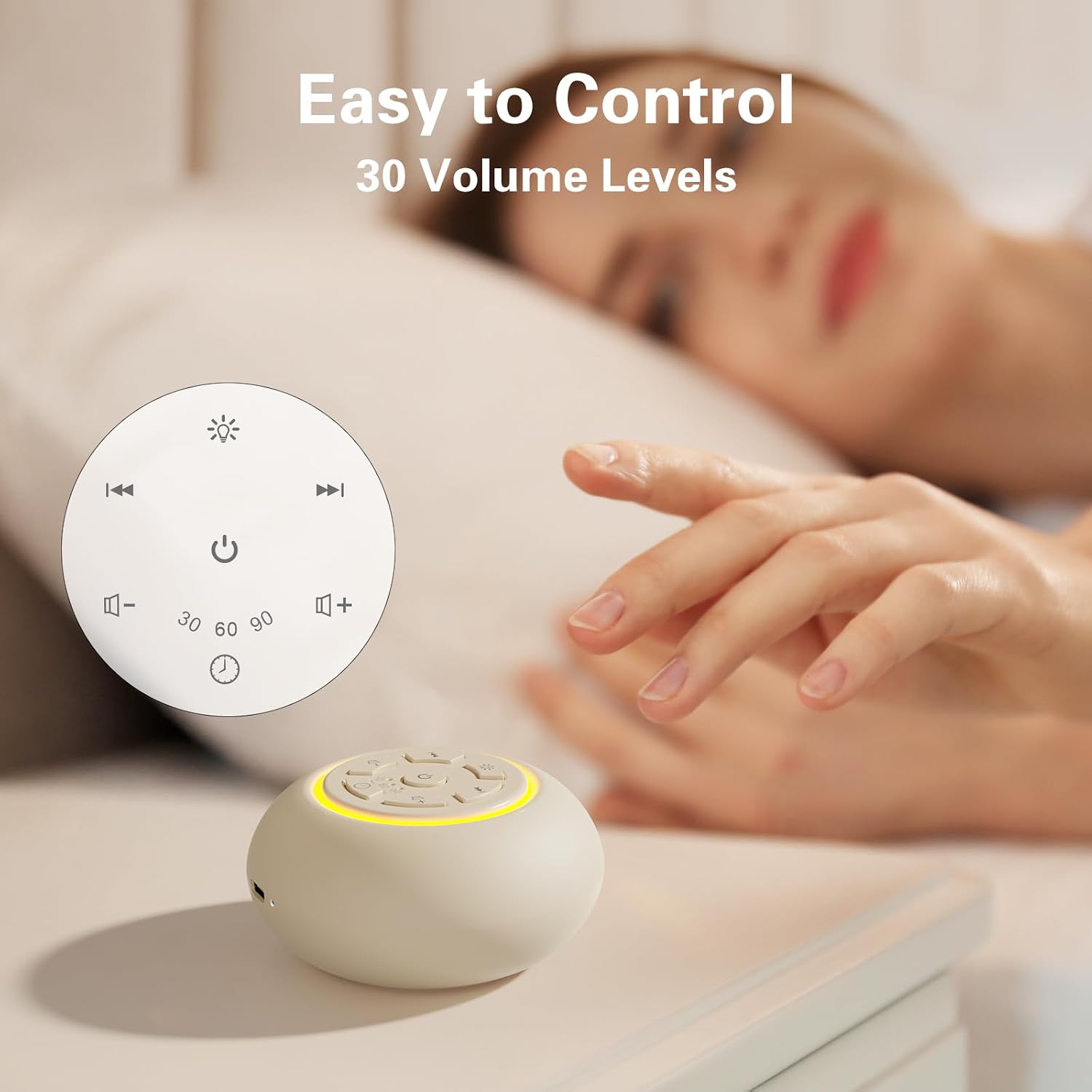 Thumbnail 4 de GMEKA Portable White Noise Machine with Nursery Night Light (USB Rechargeable) and 24 Soothing Sounds