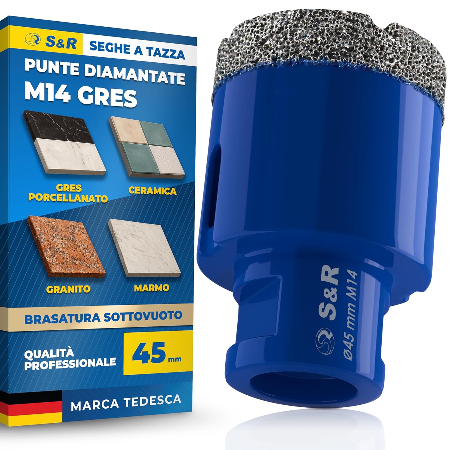 S&R Sega a tazza diamantata 45 mm per piastrelle 🛠