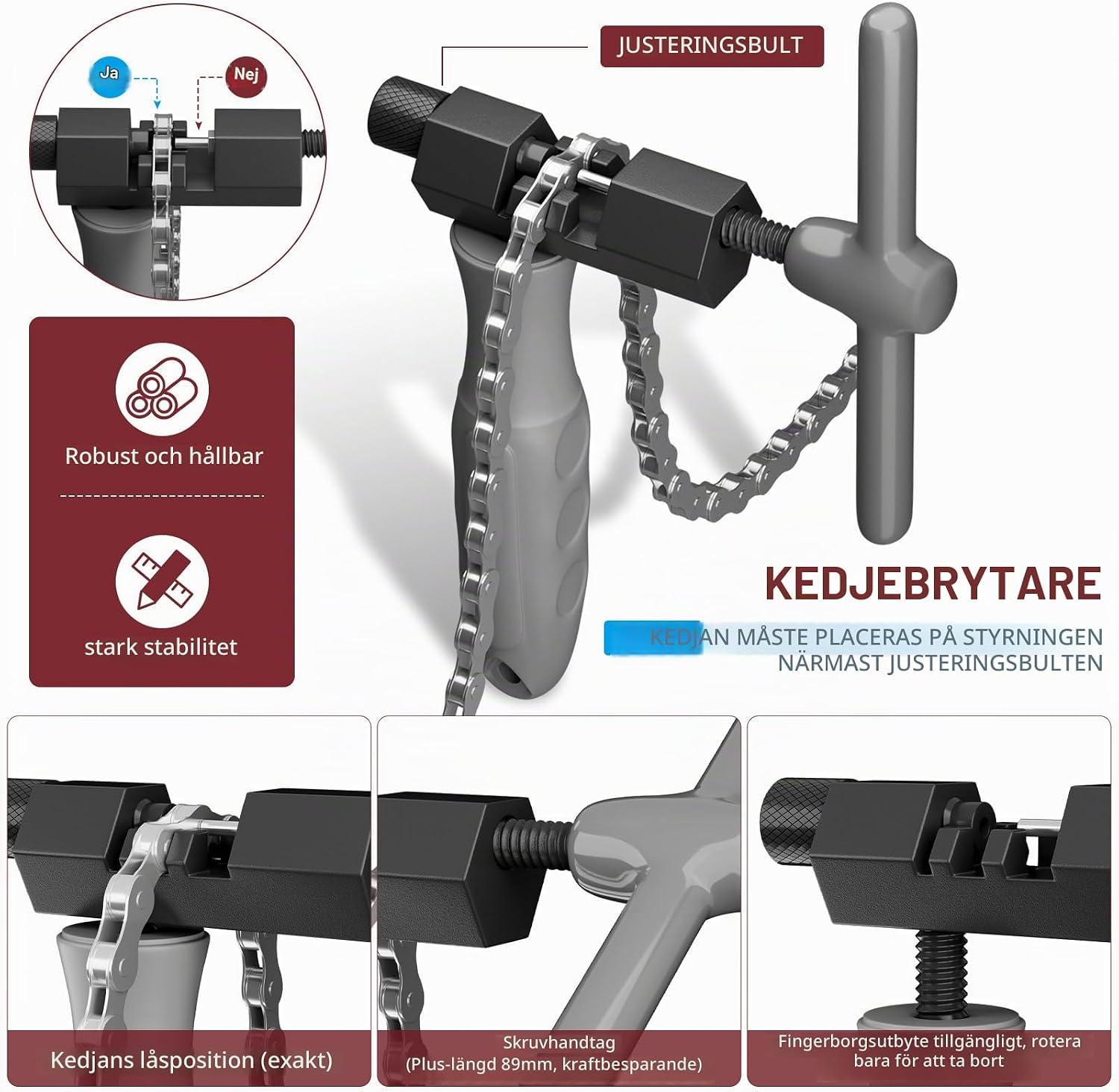 Detalle de ytorgr YTchaintool verktygssats för cykelkedja med kedjebrytare och kedjemätare