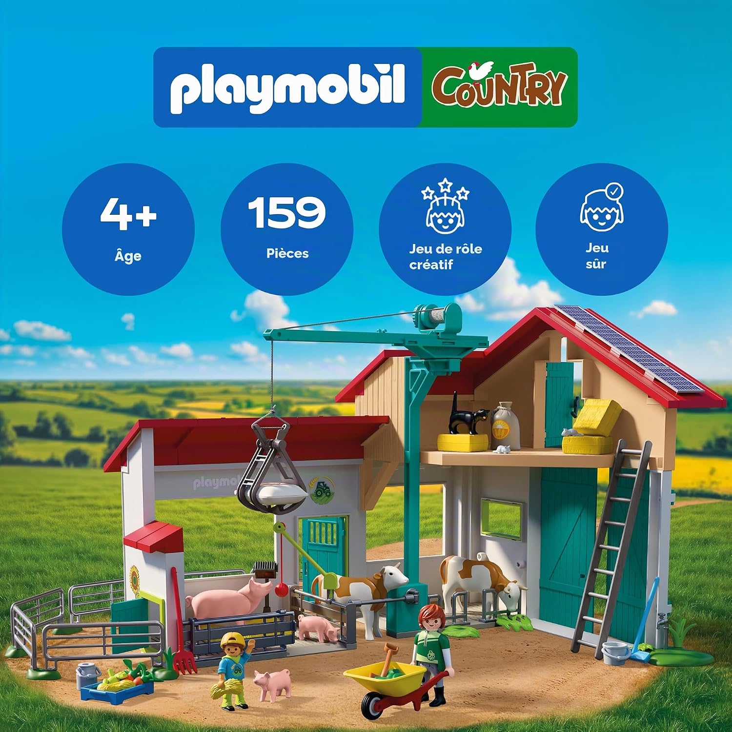 Thumbnail 1 de PLAYMOBIL Country 72160 Grote boerderij speelset met laadkraan en stallen