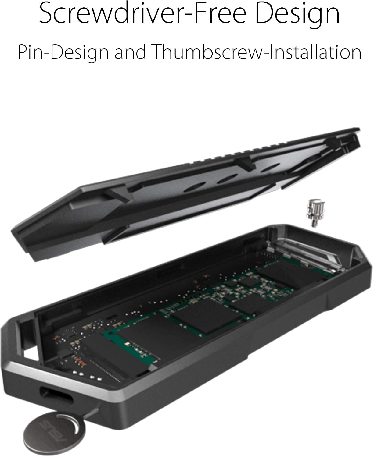 Detalle de ASUS ROG Strix Arion ESD-S1C M.2 NVMe SSD Enclosure, 10 Gbps USB-C