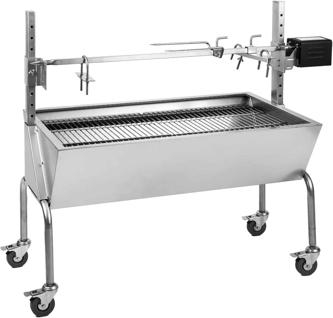Detalle de OneConcept GQ8-SAUENLAND – grill węglowy 2 w 1 z rożnem i silnikiem