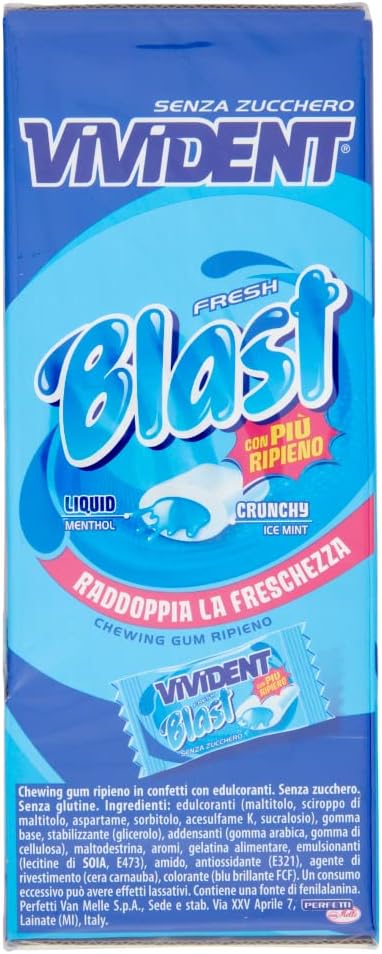 Detalle de Vivident Fresh Blast chewing gum ripiene 200pz 🍬