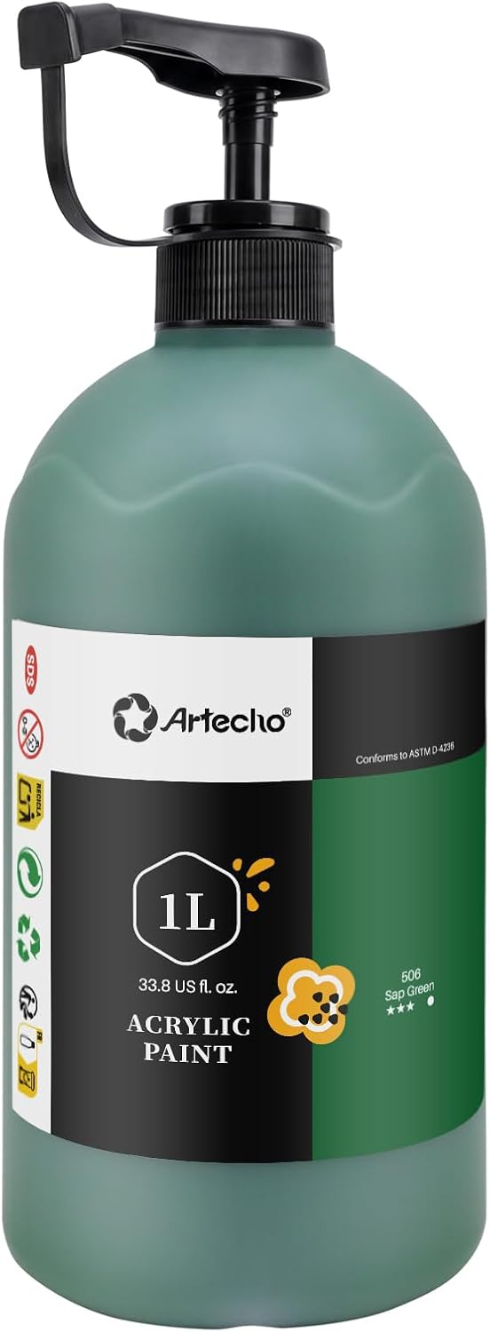 Thumbnail 6 de Artecho White & Black Acrylic Paint – Large 1000ml Bottle