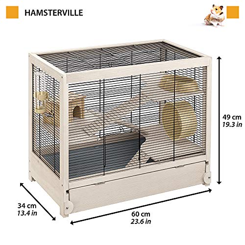 Detalle 2 de Ferplast HAMSTERVILLE jaula de madera para hámsteres 🐹