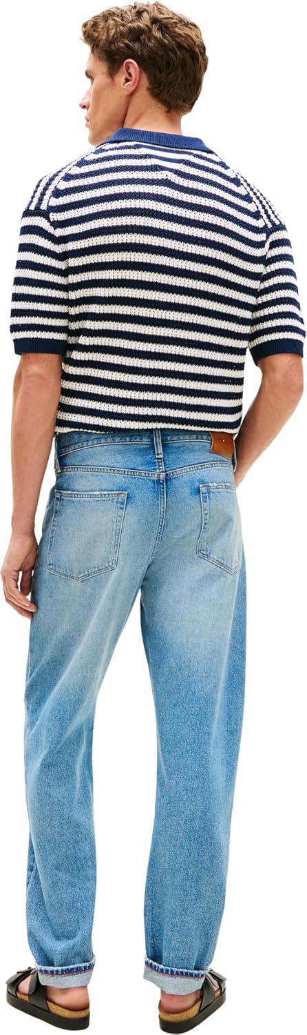 Detalle de Tommy Hilfiger Regular Tapered Harlem Taj Blue Mw0mw42326 — Jeans Uomo in Denim, Comfort e Stile