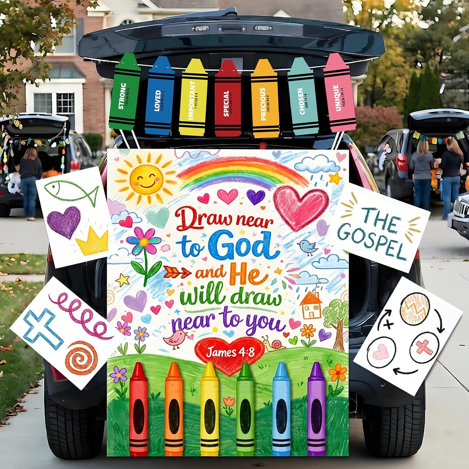 Detalle de Halloween Trunk-or-Treat Car Decoration Kit, 53 x 41 Inches