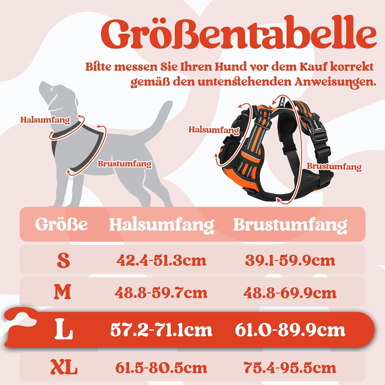 Detalle 2 de rabbitgoo Hundegeschirr Große Hunde L 🐕