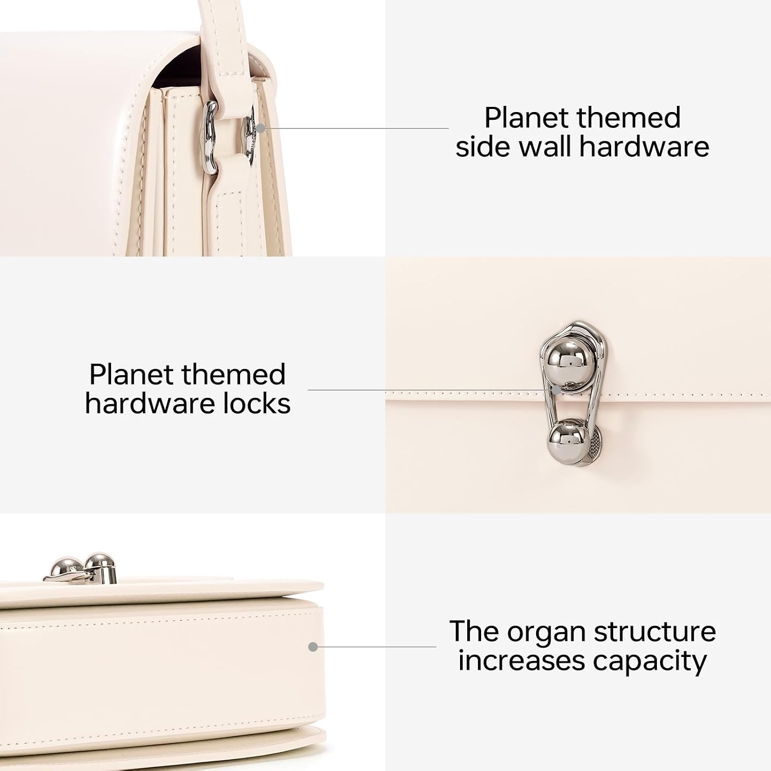 Detalle de LA FESTIN Crossbody Bag in Split Leather